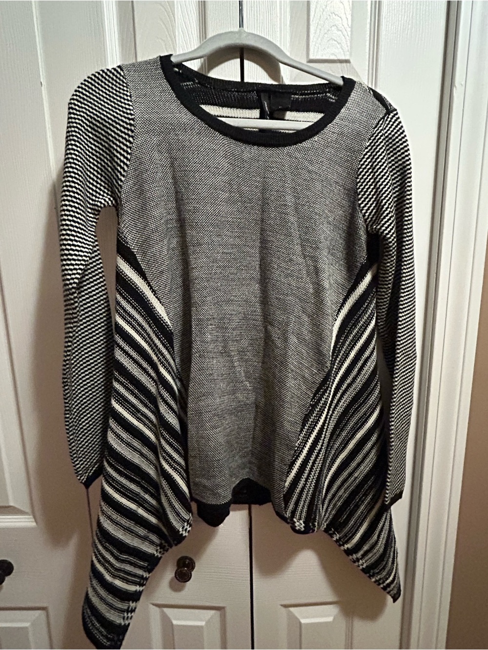 new directions Black & White Striped Knit Tunic